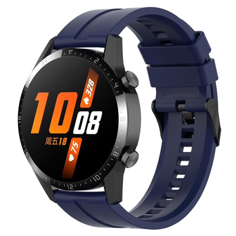 xDfind Silicone Black Buckle Watch Band, 20mm For Amazfit Active 2 / GTS4 Mini, 22mm For Huawei Watch GT5 / GT5 Pro