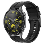 xDfind Silicone Black Buckle Watch Band, 20mm For Amazfit Active 2 / GTS4 Mini, 22mm For Huawei Watch GT5 / GT5 Pro