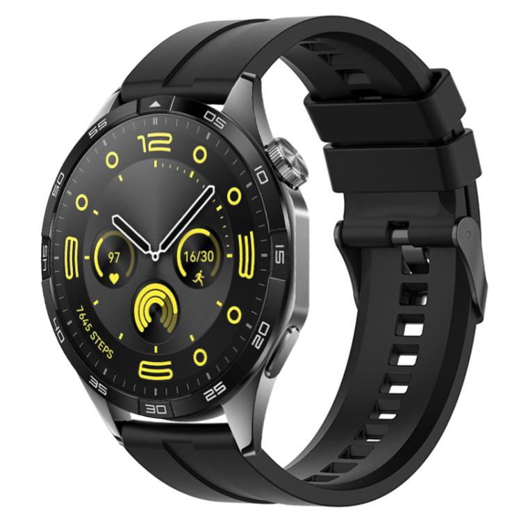 xDfind Silicone Black Buckle Watch Band, 20mm For Amazfit Active 2 / GTS4 Mini, 22mm For Huawei Watch GT5 / GT5 Pro