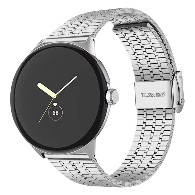 xDfind สายนาฬิกาสแตนเลสสตีลพร้อมหัวเข็มขัดลูกปัดเจ็ดเม็ด สำหรับ Google Pixel Watch 4 / Watch 3 45mm, สำหรับ Google Pixel Watch 4 / 3 / 2 / 1 41mm