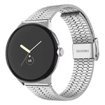 xDfind สายนาฬิกาสแตนเลสสตีลพร้อมหัวเข็มขัดลูกปัดเจ็ดเม็ด สำหรับ Google Pixel Watch 4 / Watch 3 45mm, สำหรับ Google Pixel Watch 4 / 3 / 2 / 1 41mm