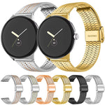 xDfind สายนาฬิกาสแตนเลสสตีลพร้อมหัวเข็มขัดลูกปัดเจ็ดเม็ด สำหรับ Google Pixel Watch 4 / Watch 3 45mm, สำหรับ Google Pixel Watch 4 / 3 / 2 / 1 41mm