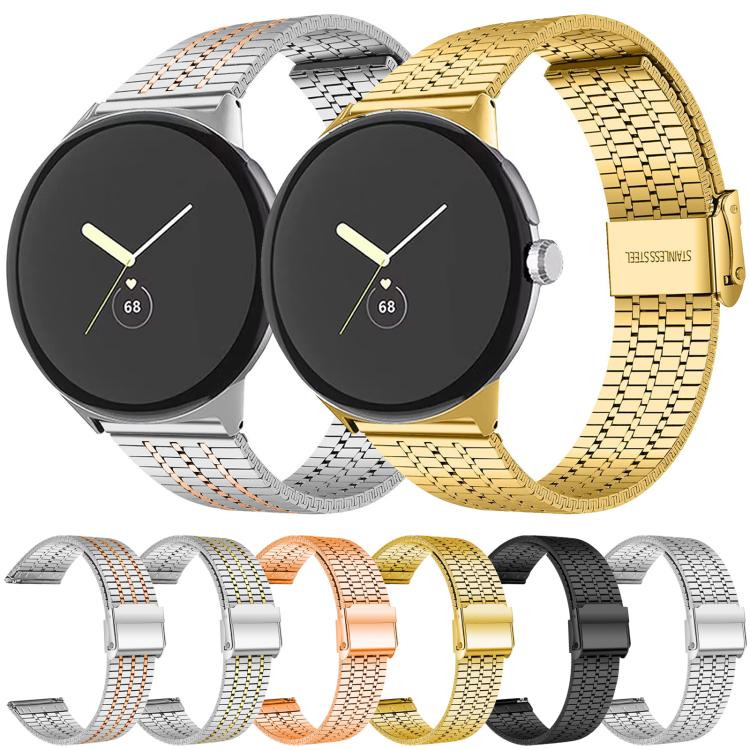 xDfind สายนาฬิกาสแตนเลสสตีลพร้อมหัวเข็มขัดลูกปัดเจ็ดเม็ด สำหรับ Google Pixel Watch 4 / Watch 3 45mm, สำหรับ Google Pixel Watch 4 / 3 / 2 / 1 41mm
