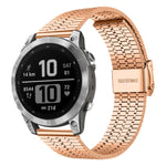 xDfind Seven Beads Buckle Stainless Steel Watch Band, For Garmin Fenix 8 / 7X / 6X / 5X 26mm, For Garmin Fenix 8 / 7 / 6 / 5 22mm