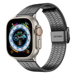 สายรัดนาฬิกาเหล็กกล้าไร้สนิมแบบหัวเข็มขัดลูกปัดเจ็ดเม็ด xDfind สำหรับ Apple Watch 42 / 44 / 45 / 46 / 49 มม. สำหรับ Apple Watch 38 / 40 / 41 / S10 42 มม.