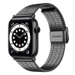 สายรัดนาฬิกาเหล็กกล้าไร้สนิมแบบหัวเข็มขัดลูกปัดเจ็ดเม็ด xDfind สำหรับ Apple Watch 42 / 44 / 45 / 46 / 49 มม. สำหรับ Apple Watch 38 / 40 / 41 / S10 42 มม.