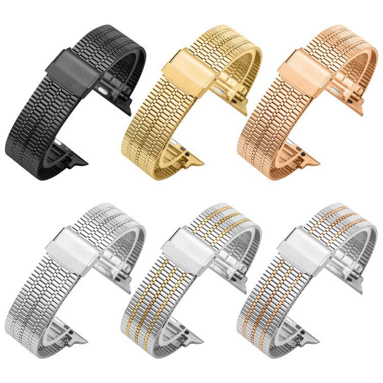 สายรัดนาฬิกาเหล็กกล้าไร้สนิมแบบหัวเข็มขัดลูกปัดเจ็ดเม็ด xDfind สำหรับ Apple Watch 42 / 44 / 45 / 46 / 49 มม. สำหรับ Apple Watch 38 / 40 / 41 / S10 42 มม.