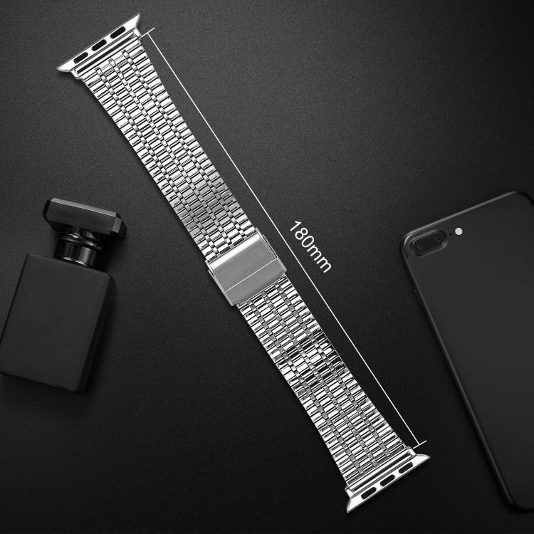 สายรัดนาฬิกาเหล็กกล้าไร้สนิมแบบหัวเข็มขัดลูกปัดเจ็ดเม็ด xDfind สำหรับ Apple Watch 42 / 44 / 45 / 46 / 49 มม. สำหรับ Apple Watch 38 / 40 / 41 / S10 42 มม.