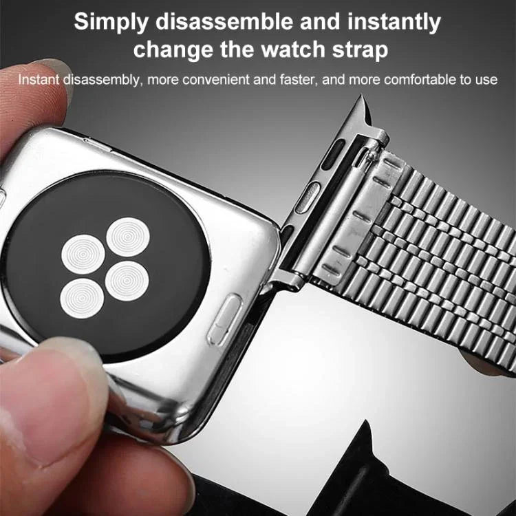 สายรัดนาฬิกาเหล็กกล้าไร้สนิมแบบหัวเข็มขัดลูกปัดเจ็ดเม็ด xDfind สำหรับ Apple Watch 42 / 44 / 45 / 46 / 49 มม. สำหรับ Apple Watch 38 / 40 / 41 / S10 42 มม.
