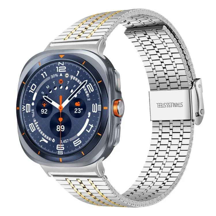 สายรัดนาฬิกาสแตนเลสสตีล xDfind หัวเข็มขัดเม็ดเจ็ด สำหรับ Samsung Galaxy Watch Ultra / Ultra 2025, Samsung Galaxy Watch8 / 8 Classic, Samsung Galaxy Watch 7 / 6 / 5 / FE