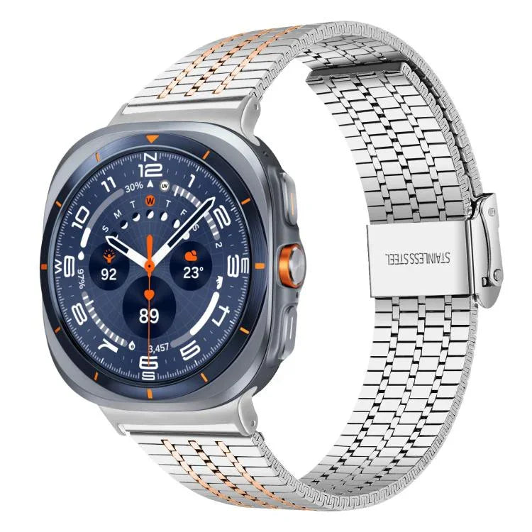 สายรัดนาฬิกาสแตนเลสสตีล xDfind หัวเข็มขัดเม็ดเจ็ด สำหรับ Samsung Galaxy Watch Ultra / Ultra 2025, Samsung Galaxy Watch8 / 8 Classic, Samsung Galaxy Watch 7 / 6 / 5 / FE