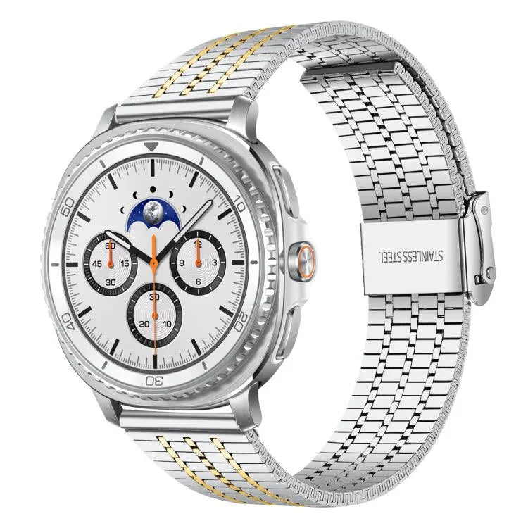 สายรัดนาฬิกาสแตนเลสสตีล xDfind หัวเข็มขัดเม็ดเจ็ด สำหรับ Samsung Galaxy Watch Ultra / Ultra 2025, Samsung Galaxy Watch8 / 8 Classic, Samsung Galaxy Watch 7 / 6 / 5 / FE