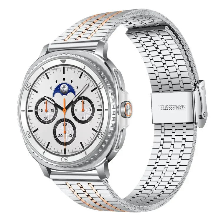 สายรัดนาฬิกาสแตนเลสสตีล xDfind หัวเข็มขัดเม็ดเจ็ด สำหรับ Samsung Galaxy Watch Ultra / Ultra 2025, Samsung Galaxy Watch8 / 8 Classic, Samsung Galaxy Watch 7 / 6 / 5 / FE