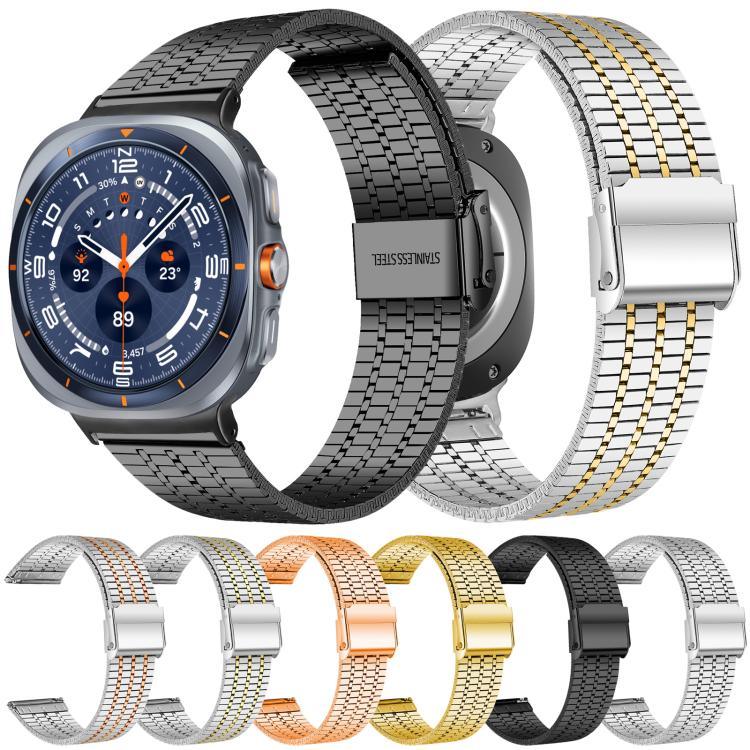 สายรัดนาฬิกาสแตนเลสสตีล xDfind หัวเข็มขัดเม็ดเจ็ด สำหรับ Samsung Galaxy Watch Ultra / Ultra 2025, Samsung Galaxy Watch8 / 8 Classic, Samsung Galaxy Watch 7 / 6 / 5 / FE