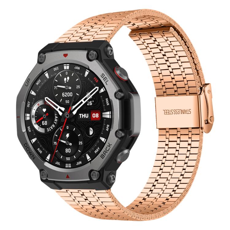 xDfind Seven Beads Buckle Stainless Steel Watch Band, For Amazfit T-Rex 3