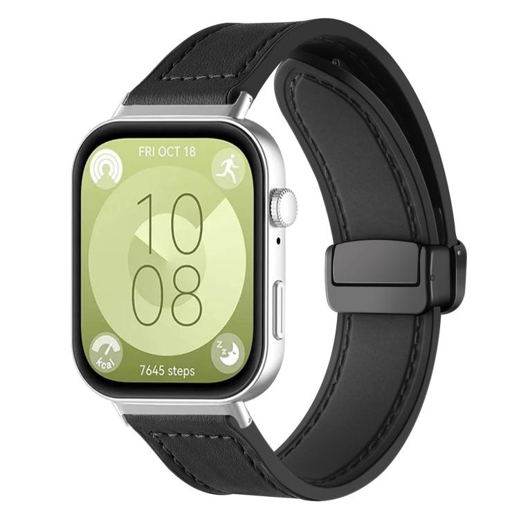 xDfind Crazy Horse Pattern Silicone Skin Magnetic Buckle Watch Band, For Huawei Watch Fit4 Pro / Fit4 / Fit3, For Huawei Watch D2