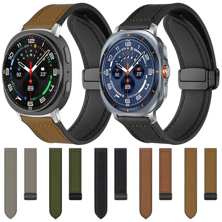 สายรัดนาฬิกาซิลิโคนลายหนังม้าบ้า xDfind พร้อมหัวเข็มขัดแม่เหล็ก สำหรับ Samsung Galaxy Watch Ultra / Ultra 2025, Samsung Galaxy Watch8 / 8 Classic