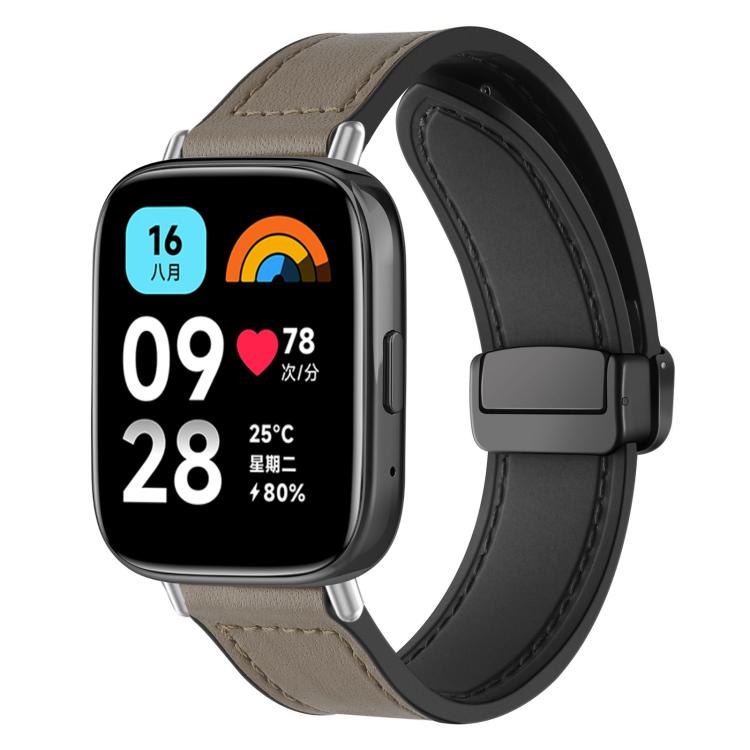 xDfind Crazy Horse Pattern Silicone Skin Magnetic Buckle Watch Band, For Xiaomi Band 10 Pro/9 Pro/Redmi Watch 6/5/4, For Redmi Watch 3 Active / Watch 3 Lite, For Redmi Watch 3