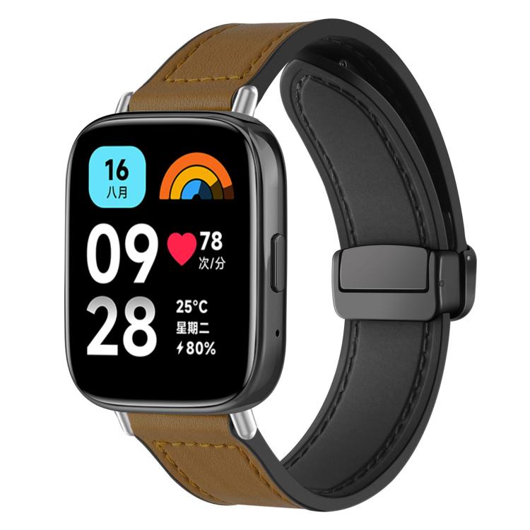 xDfind Crazy Horse Pattern Silicone Skin Magnetic Buckle Watch Band, For Xiaomi Band 10 Pro/9 Pro/Redmi Watch 6/5/4, For Redmi Watch 3 Active / Watch 3 Lite, For Redmi Watch 3
