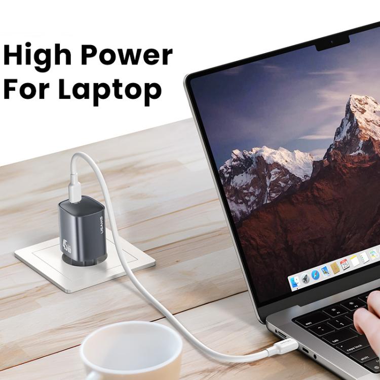 USAMS CC323 T66 ที่ชาร์จเร็ว GaN 45W USB-C / Type-C, ปลั๊ก EU, CC323