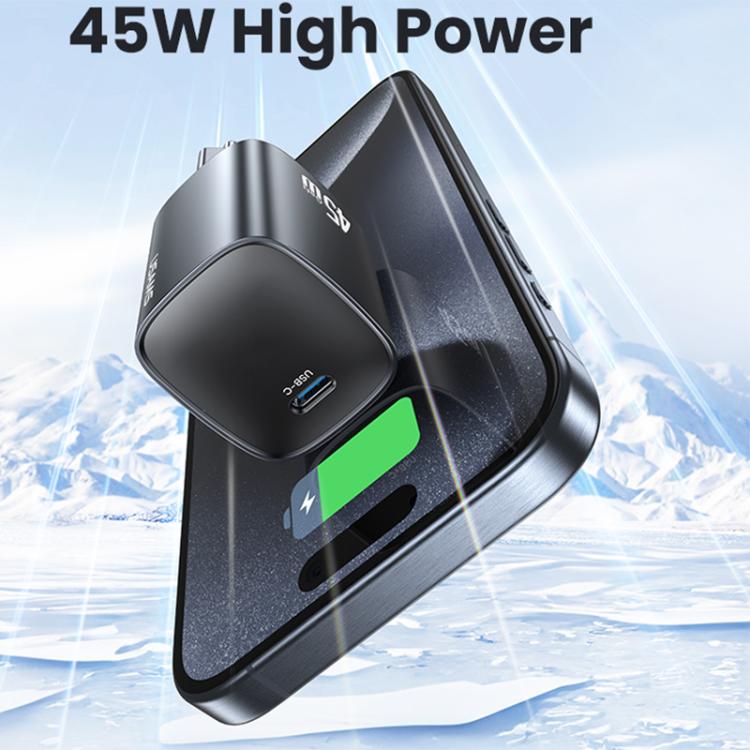 USAMS CC323 T66 ที่ชาร์จเร็ว GaN 45W USB-C / Type-C, ปลั๊ก EU, CC323