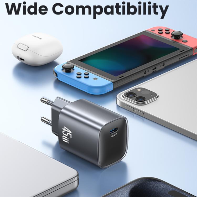 USAMS CC323 T66 ที่ชาร์จเร็ว GaN 45W USB-C / Type-C, ปลั๊ก EU, CC323