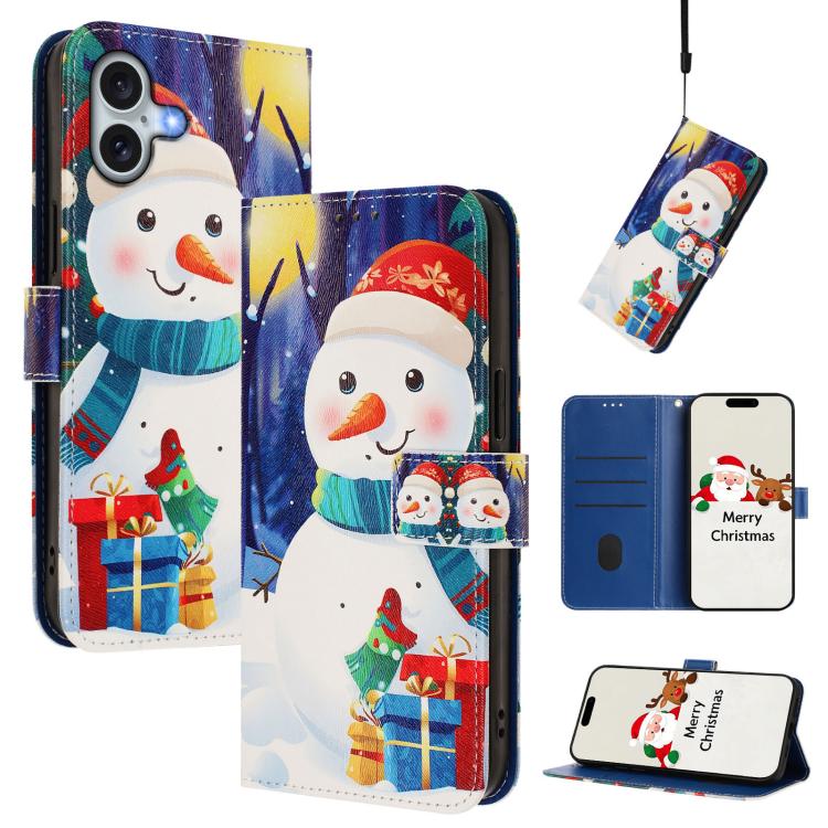 เคสโทรศัพท์หนังพร้อมสายคล้องมือดีไซน์คริสต์มาส สำหรับ iPhone 17e / 16e, สำหรับ iPhone 17 Pro Max, สำหรับ iPhone 17 Pro, สำหรับ iPhone 17, สำหรับ iPhone Air, สำหรับ iPhone 16 Pro Max, สำหรับ iPhone 16 Pro, สำหรับ iPhone 16 Plus