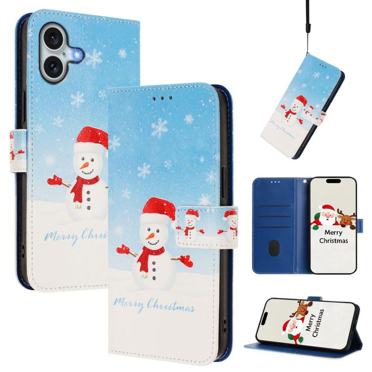 เคสโทรศัพท์หนังพร้อมสายคล้องมือดีไซน์คริสต์มาส สำหรับ iPhone 17e / 16e, สำหรับ iPhone 17 Pro Max, สำหรับ iPhone 17 Pro, สำหรับ iPhone 17, สำหรับ iPhone Air, สำหรับ iPhone 16 Pro Max, สำหรับ iPhone 16 Pro, สำหรับ iPhone 16 Plus