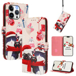 เคสโทรศัพท์หนังพร้อมสายคล้องมือดีไซน์คริสต์มาส สำหรับ iPhone 17e / 16e, สำหรับ iPhone 17 Pro Max, สำหรับ iPhone 17 Pro, สำหรับ iPhone 17, สำหรับ iPhone Air, สำหรับ iPhone 16 Pro Max, สำหรับ iPhone 16 Pro, สำหรับ iPhone 16 Plus
