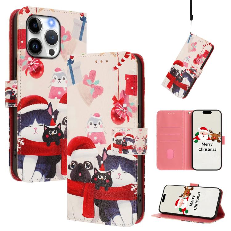 เคสโทรศัพท์หนังพร้อมสายคล้องมือดีไซน์คริสต์มาส สำหรับ iPhone 17e / 16e, สำหรับ iPhone 17 Pro Max, สำหรับ iPhone 17 Pro, สำหรับ iPhone 17, สำหรับ iPhone Air, สำหรับ iPhone 16 Pro Max, สำหรับ iPhone 16 Pro, สำหรับ iPhone 16 Plus