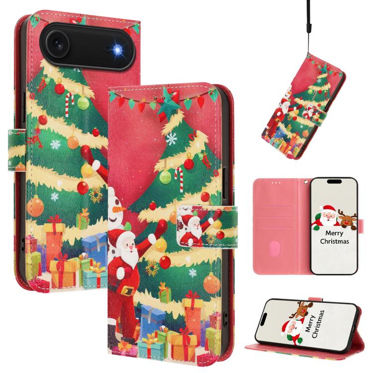 เคสโทรศัพท์หนังพร้อมสายคล้องมือดีไซน์คริสต์มาส สำหรับ iPhone 17e / 16e, สำหรับ iPhone 17 Pro Max, สำหรับ iPhone 17 Pro, สำหรับ iPhone 17, สำหรับ iPhone Air, สำหรับ iPhone 16 Pro Max, สำหรับ iPhone 16 Pro, สำหรับ iPhone 16 Plus