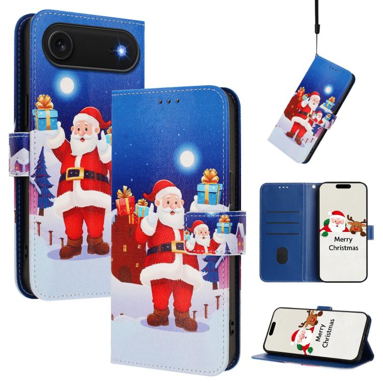 เคสโทรศัพท์หนังพร้อมสายคล้องมือดีไซน์คริสต์มาส สำหรับ iPhone 17e / 16e, สำหรับ iPhone 17 Pro Max, สำหรับ iPhone 17 Pro, สำหรับ iPhone 17, สำหรับ iPhone Air, สำหรับ iPhone 16 Pro Max, สำหรับ iPhone 16 Pro, สำหรับ iPhone 16 Plus