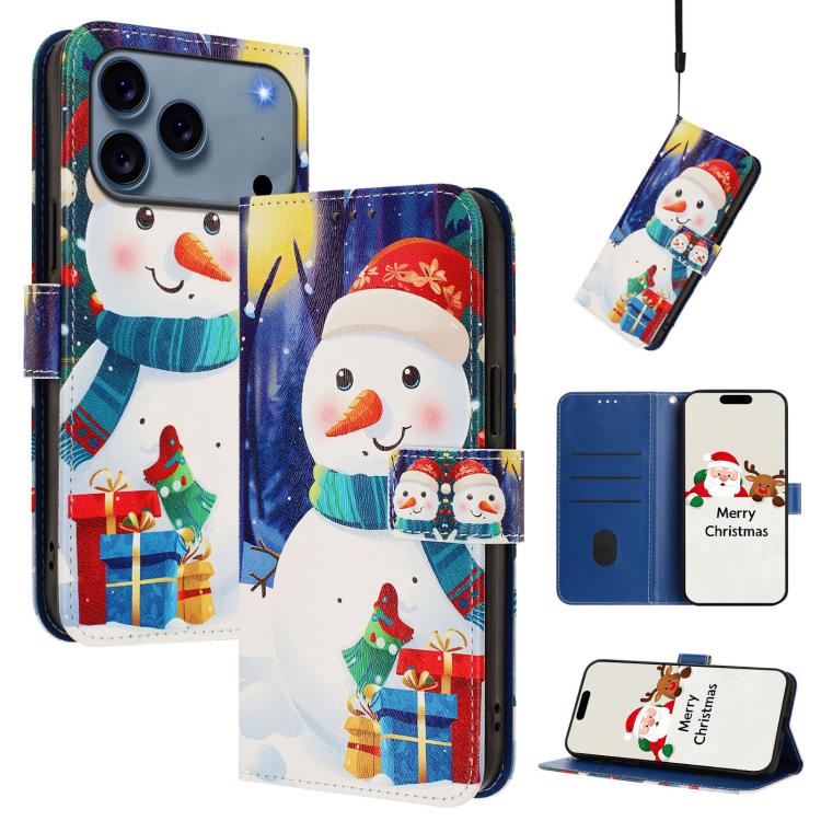 เคสโทรศัพท์หนังพร้อมสายคล้องมือดีไซน์คริสต์มาส สำหรับ iPhone 17e / 16e, สำหรับ iPhone 17 Pro Max, สำหรับ iPhone 17 Pro, สำหรับ iPhone 17, สำหรับ iPhone Air, สำหรับ iPhone 16 Pro Max, สำหรับ iPhone 16 Pro, สำหรับ iPhone 16 Plus