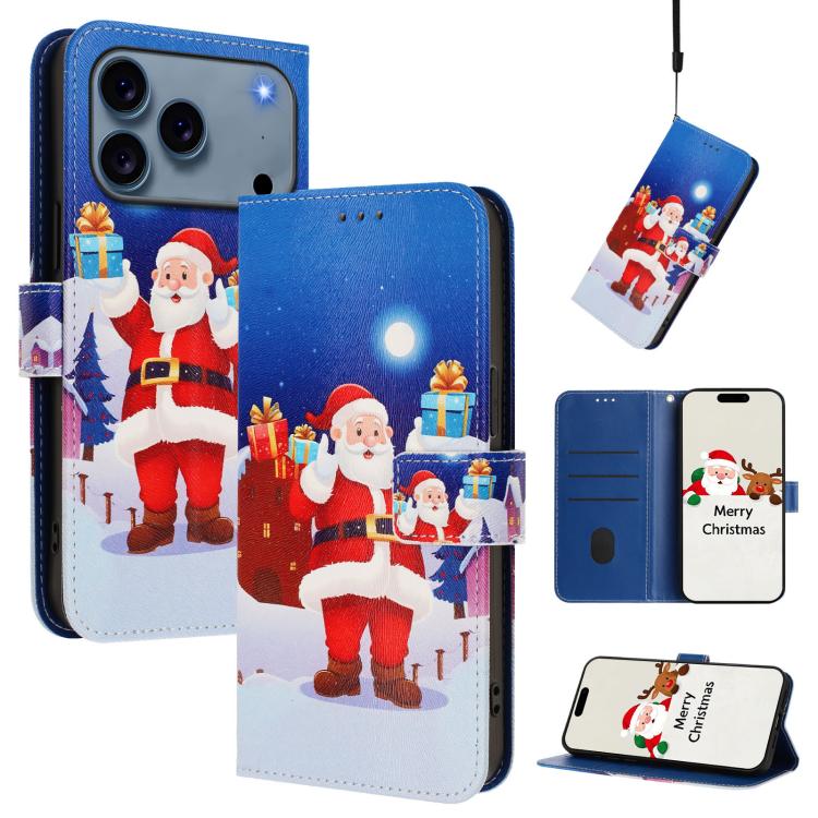 เคสโทรศัพท์หนังพร้อมสายคล้องมือดีไซน์คริสต์มาส สำหรับ iPhone 17e / 16e, สำหรับ iPhone 17 Pro Max, สำหรับ iPhone 17 Pro, สำหรับ iPhone 17, สำหรับ iPhone Air, สำหรับ iPhone 16 Pro Max, สำหรับ iPhone 16 Pro, สำหรับ iPhone 16 Plus
