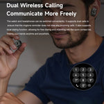 หูฟังบลูทูธแบบใส่สองข้าง F38 สมาร์ทวอทช์ IP67 รองรับการตรวจวัดอัตราการเต้นหัวใจ ซิลิโคน หนัง เหล็ก