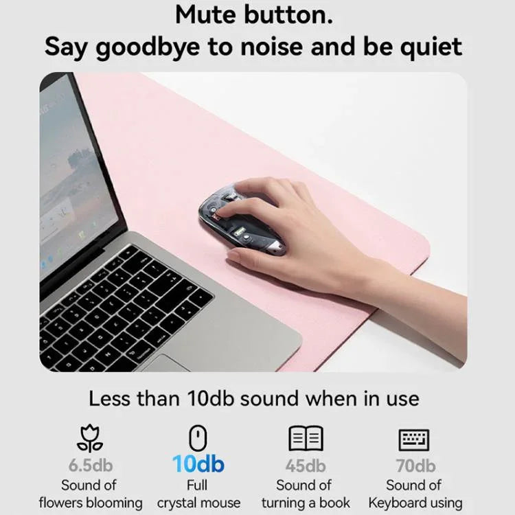 เมาส์ไร้สายบลูทูธแบบ Dual Mode โปร่งใส Yesido KB29, KB29 (สีขาว), KB29 (สีดำ)