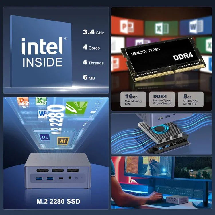 GXMO N9(N95) Windows 11 Intel ADL-N N95 โปรเซสเซอร์ 4 คอร์ มินิคอมพิวเตอร์, 16GB+512GB
