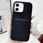เคสโทรศัพท์ช่องใส่บัตรหนังแกะสัมผัสนุ่ม สำหรับ iPhone 12 / 12 Pro, iPhone 12 Pro Max
