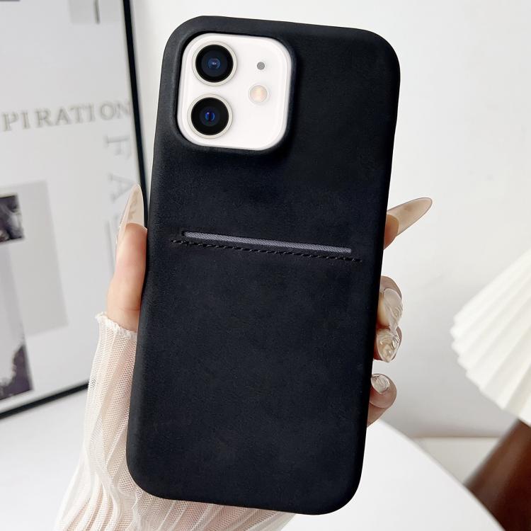 เคสโทรศัพท์ช่องใส่บัตรหนังแกะสัมผัสนุ่ม สำหรับ iPhone 12 / 12 Pro, iPhone 12 Pro Max