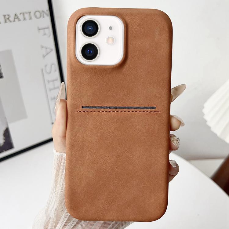 เคสโทรศัพท์ช่องใส่บัตรหนังแกะสัมผัสนุ่ม สำหรับ iPhone 12 / 12 Pro, iPhone 12 Pro Max