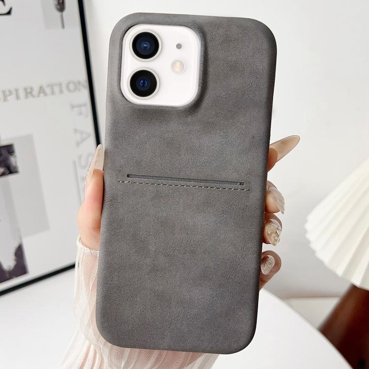 เคสโทรศัพท์ช่องใส่บัตรหนังแกะสัมผัสนุ่ม สำหรับ iPhone 12 / 12 Pro, iPhone 12 Pro Max