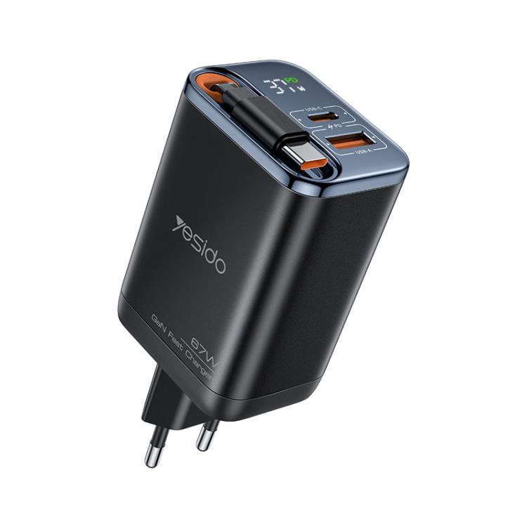 ที่ชาร์จเร็ว Yesido YC100 67W พร้อมสาย Type-C แบบเลื่อน YC100