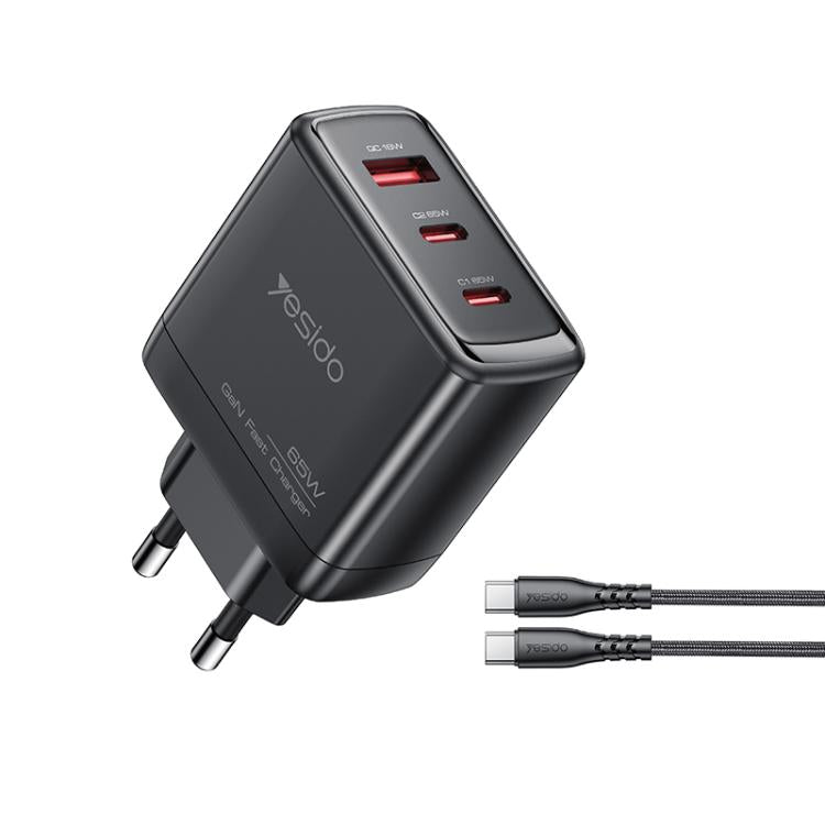 ที่ชาร์จเร็ว Yesido YC144C 65W สามพอร์ต พร้อมสาย Type-C 1 เมตร YC144C