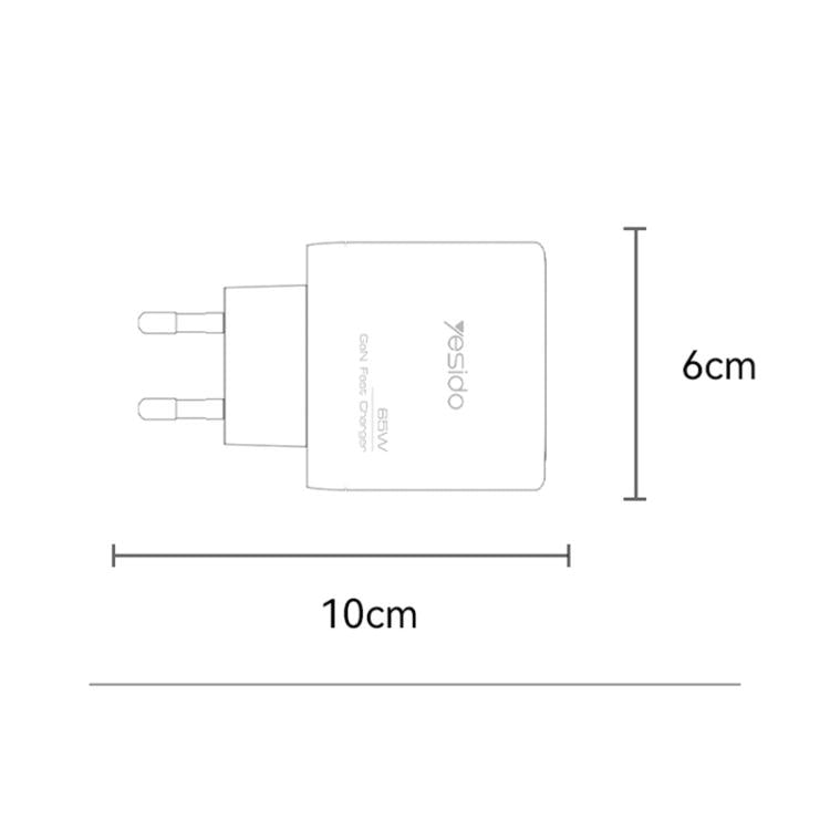 ที่ชาร์จเร็ว Yesido YC144C 65W สามพอร์ต พร้อมสาย Type-C 1 เมตร YC144C