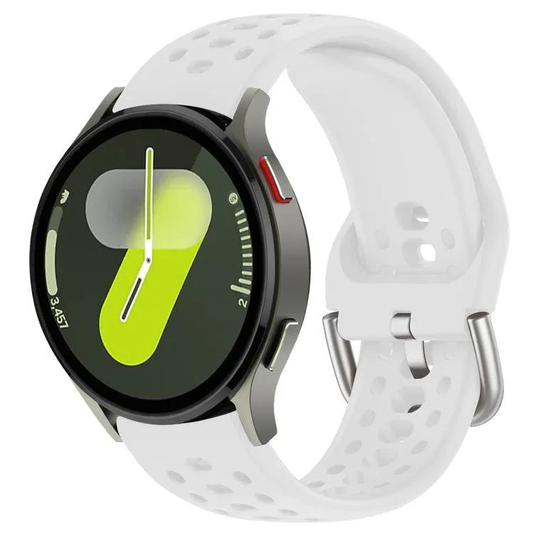 สายรัดนาฬิกาซิลิโคนสายรัดสปอร์ตหัวเข็มขัดเงิน xDfind สำหรับ Samsung Galaxy Watch 7 / 6 / 5 / FE