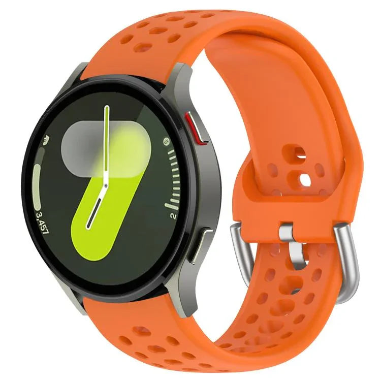 สายรัดนาฬิกาซิลิโคนสายรัดสปอร์ตหัวเข็มขัดเงิน xDfind สำหรับ Samsung Galaxy Watch 7 / 6 / 5 / FE
