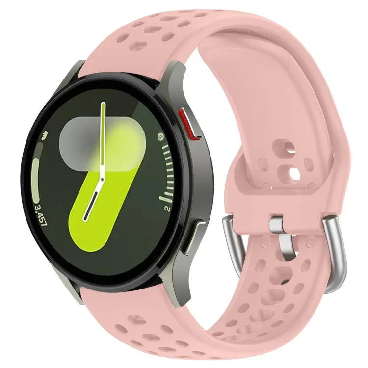 สายรัดนาฬิกาซิลิโคนสายรัดสปอร์ตหัวเข็มขัดเงิน xDfind สำหรับ Samsung Galaxy Watch 7 / 6 / 5 / FE