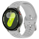 สายรัดนาฬิกาซิลิโคนสายรัดสปอร์ตหัวเข็มขัดเงิน xDfind สำหรับ Samsung Galaxy Watch 7 / 6 / 5 / FE
