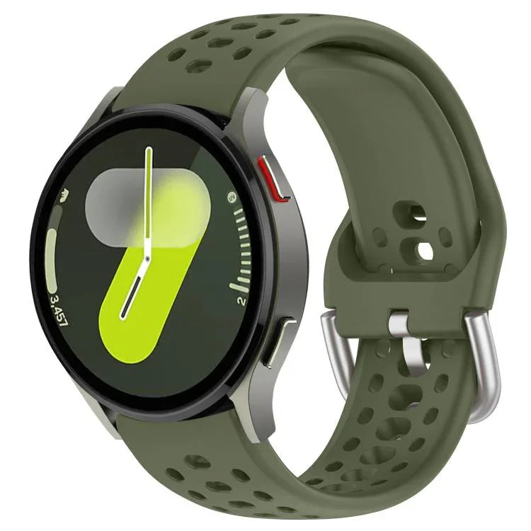สายรัดนาฬิกาซิลิโคนสายรัดสปอร์ตหัวเข็มขัดเงิน xDfind สำหรับ Samsung Galaxy Watch 7 / 6 / 5 / FE