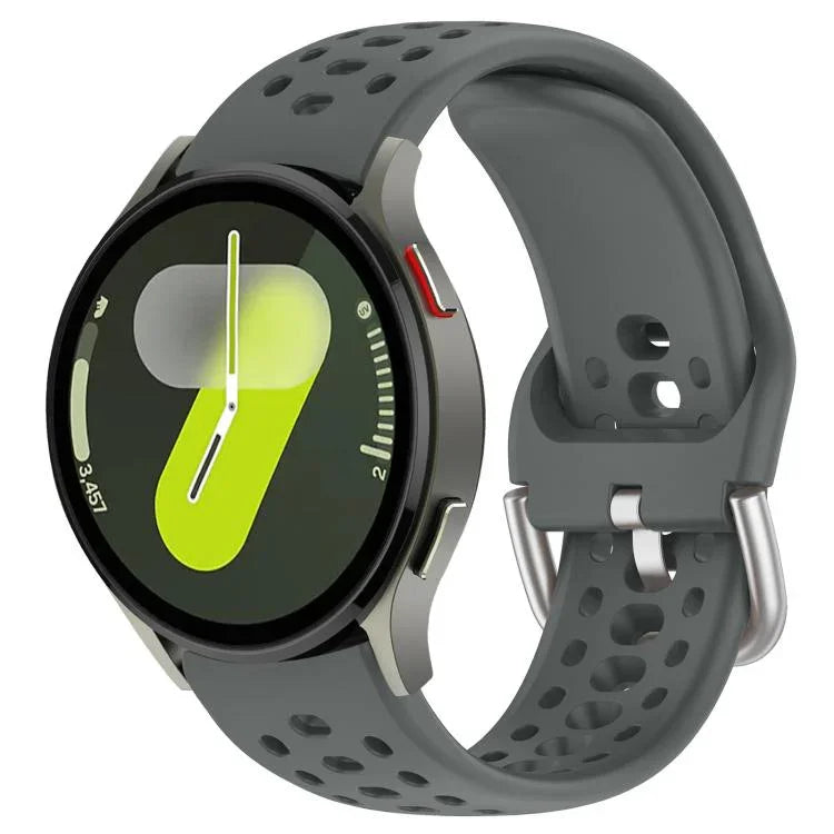 สายรัดนาฬิกาซิลิโคนสายรัดสปอร์ตหัวเข็มขัดเงิน xDfind สำหรับ Samsung Galaxy Watch 7 / 6 / 5 / FE